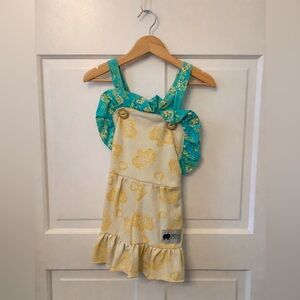 Miss Priss Yellow Sweatshirt Material Shorts Romper. Great Condition. Size 3T